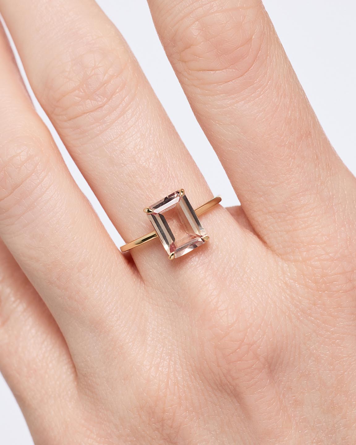 Solid Yellow Gold - Blue Topaz Spritz Ring