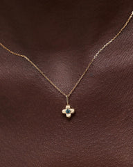 Solid Yellow Gold - London Blue Topaz Mini Liora Necklace