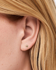 Solid Yellow Gold - Heart Flatback Single Stud