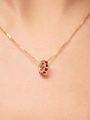 Solid Yellow Gold - Blue Sapphire Zeno Charm