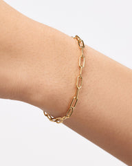 Gold Chain Bracelet - Gold Paperclip Bracelet