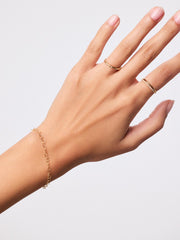 Solid Yellow Gold - Heart Chain Bracelet