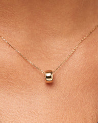 Solid Yellow Gold - Luna Charm Necklace