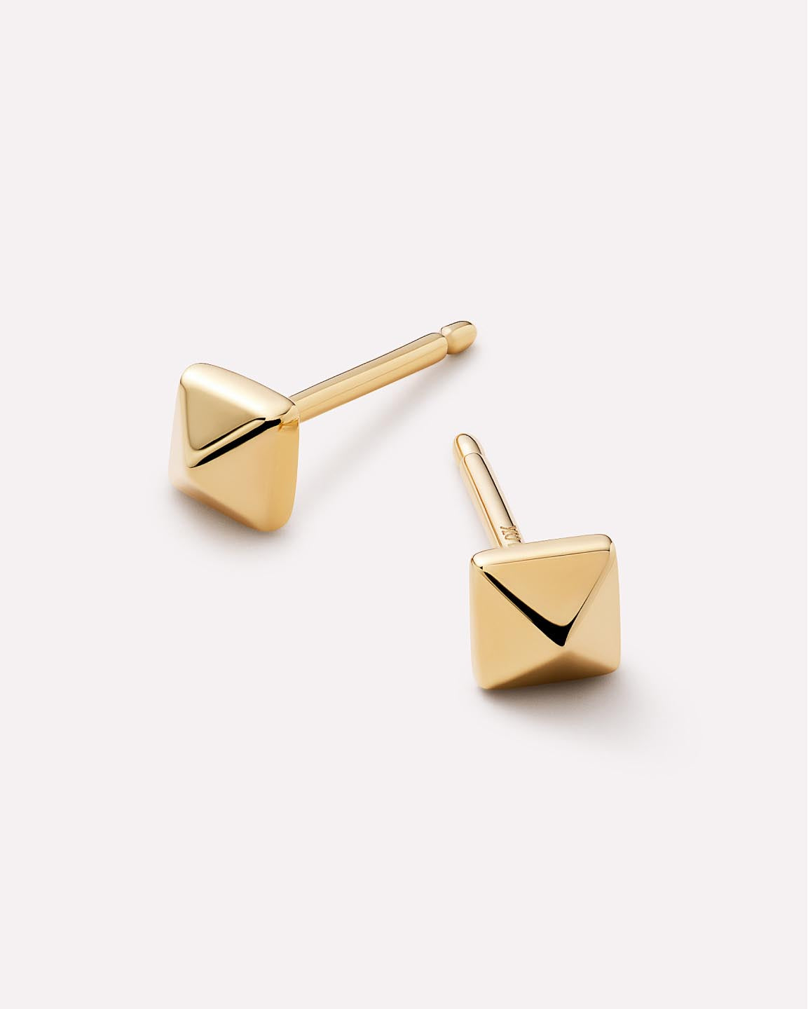 Solid Yellow Gold - Pyramid Studs