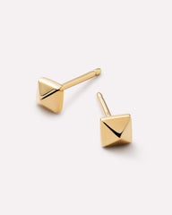 Solid Yellow Gold - Pyramid Studs