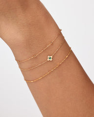 Solid Yellow Gold - Diamond Mini Flower Bracelet