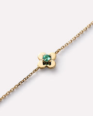 Solid Yellow Gold - Diamond Mini Flower Bracelet