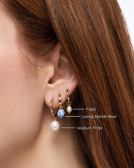 Drop Earrings - Lainey Medium Marble Blue