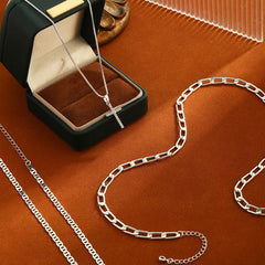3-Piece 14K Layered Cross Necklace Stack