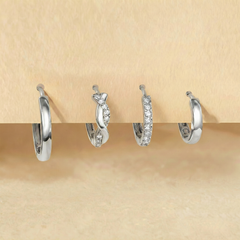 8-Piece Classic Huggie Hoop Earrings Set