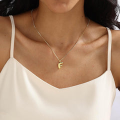 Chunky Feminine Letter Initial Necklace