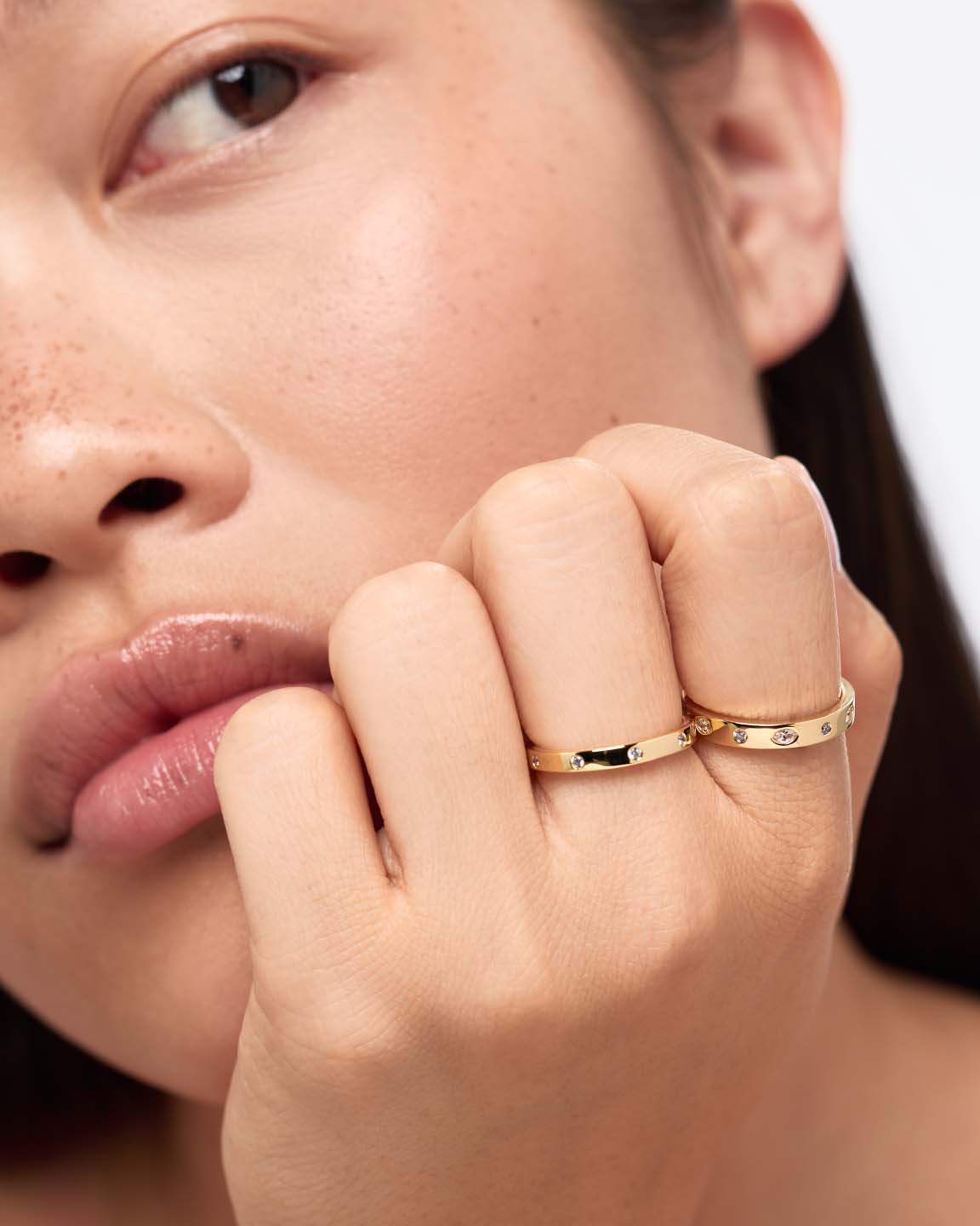Gold Band Ring - Selena Marquise Ring