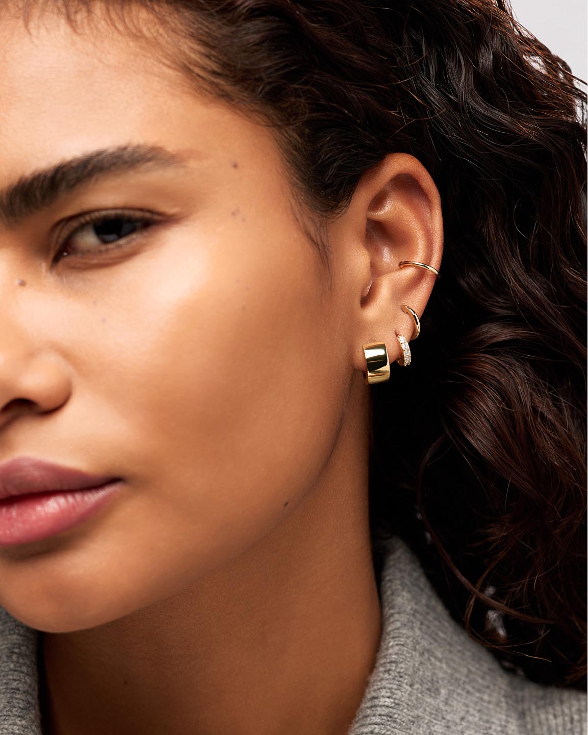 Gold Huggie Earrings - Eden Mini