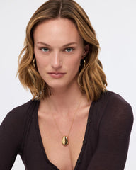 Gold Pendant Necklace - Pebble