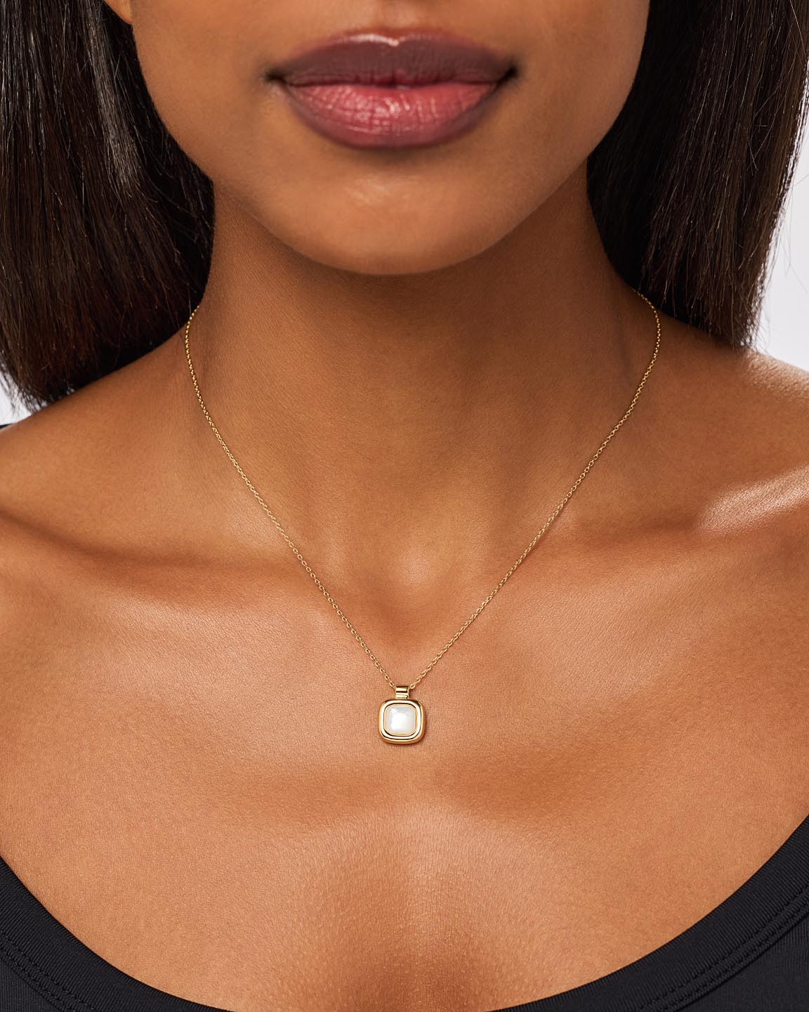 Gold Pendant - Clara Pendant Green Onyx