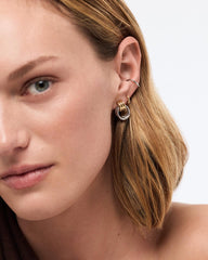 14K Gold Rhodium Plated Door Knocker Two Tone Drop Earrings For Women Ana Luisa Ryle Two Tone
