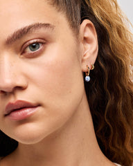 Drop Earrings - Lainey Medium Marble Blue