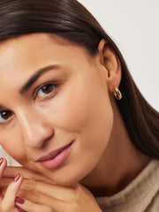 Chunky Gold Hoop Earrings - Gold Bold C-Hoops Large