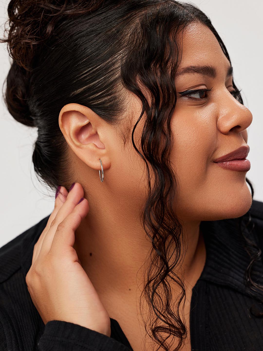 Small Gold Hoop Earrings - Gold Slim Hoops Large