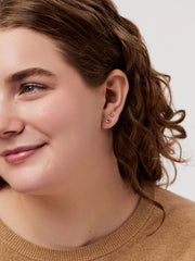 Gold Stud Earrings - Invisible Set Studs Medium