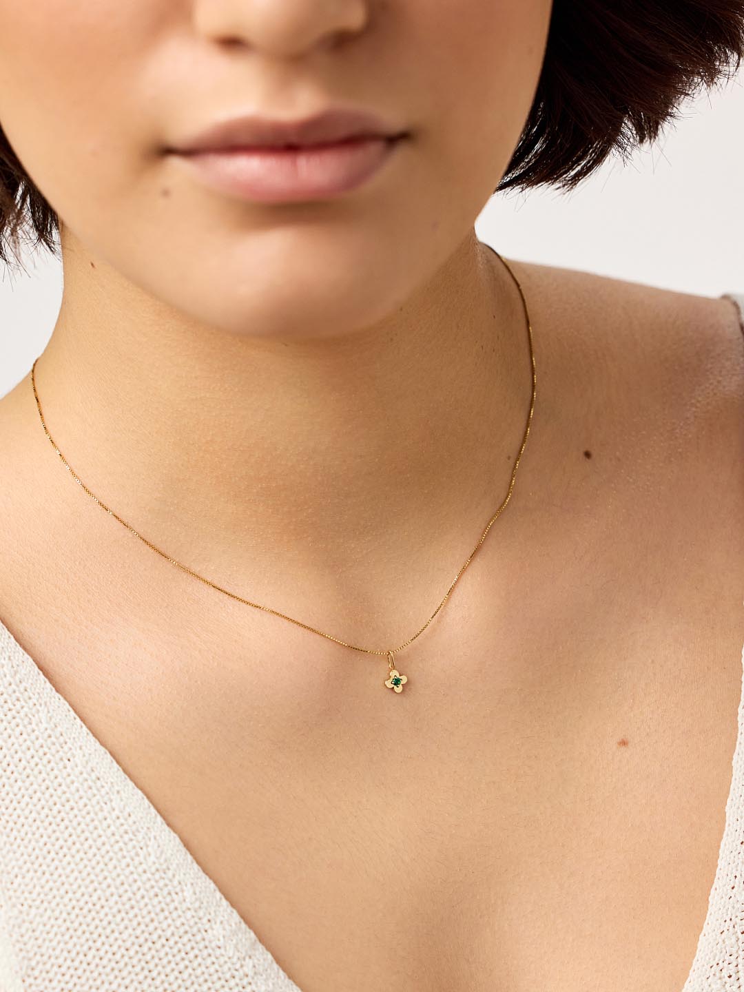 Solid Yellow Gold - Diamond Mini Flower Charm