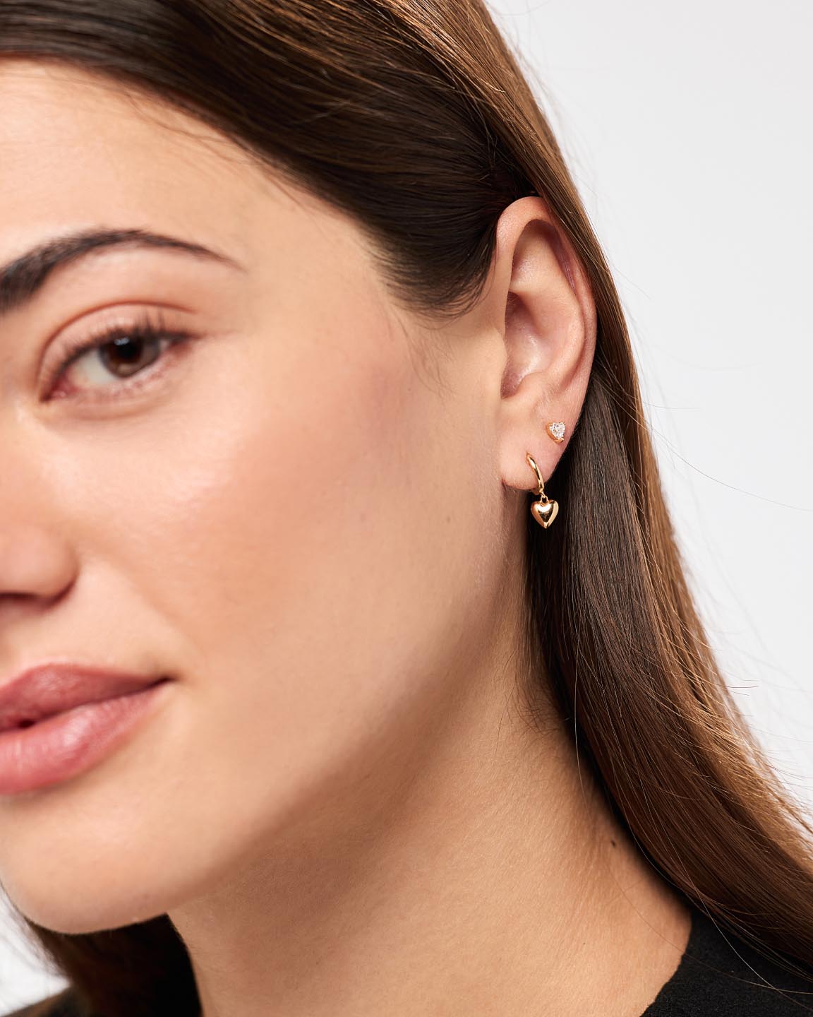 Solid Gold Diamond Fine Delicate Love Stud Earrings For Women Ana Luisa Gold Diamond Heart Studs