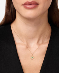 Solid Gold Emerald Solid Bloom Spring Ring Clasp Fine Green Flower Pendant Necklaces Ana Luisa Large Emerald Flower Charm Necklace