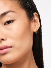 Small Gold Hoop Earrings - Gold Bead Huggie Hoops