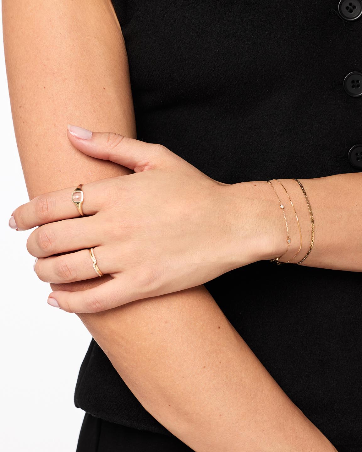 Solid Gold Fine Delicate Chain Bracelets For Women Ana Luisa Gold Mini Box Chain Bracelet