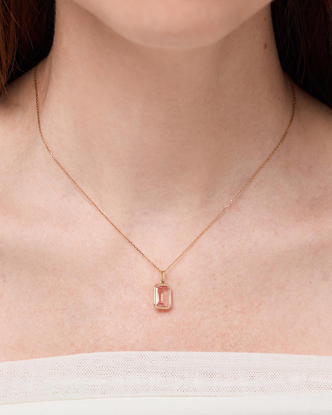 Solid Yellow Gold - Blue Topaz Spritz Necklace