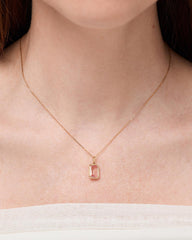 Solid Yellow Gold - Blue Topaz Spritz Necklace