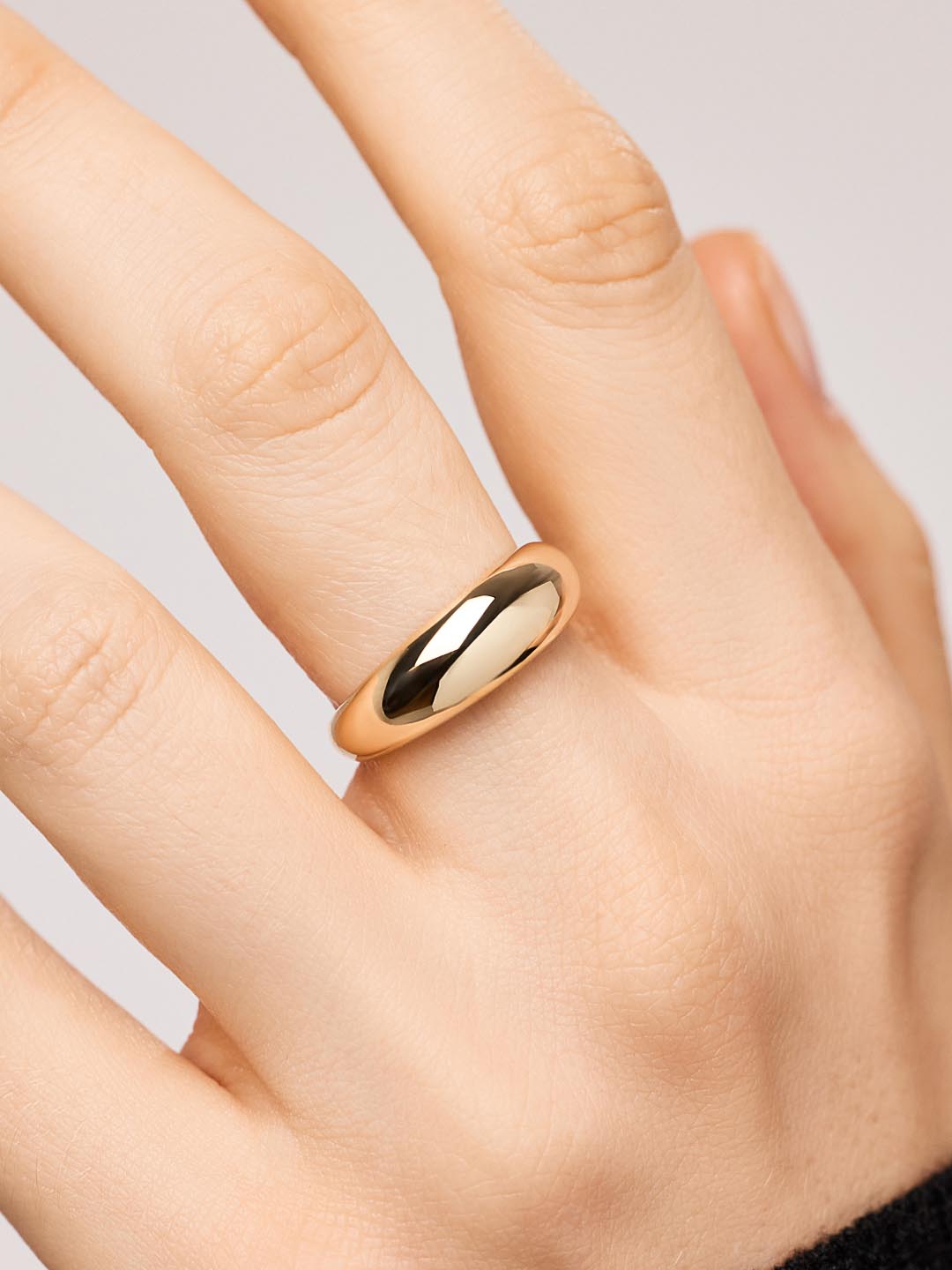 Gold Band Ring - Gold Slim Dome Ring