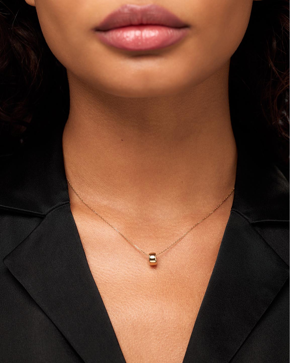 Solid Yellow Gold - Luna Charm Necklace