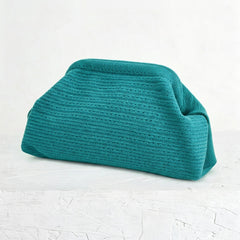 Woven Striped Pouch Clutch