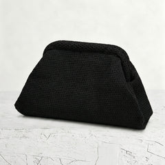 Woven Striped Pouch Clutch