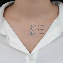 Sterling Silver 1-3 Carat Moissanite Invisible Necklace