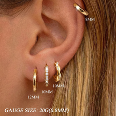 8-Piece Classic Huggie Hoop Earrings Set
