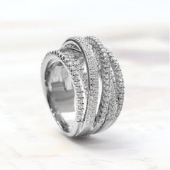 Elegant Diamond Accented Wrap Around Ring