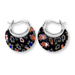 Murano Inspired Crescent Moon Earrings