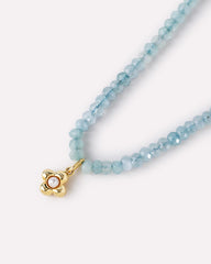 Beaded Necklace - Liora Blue Jade Bead Necklace