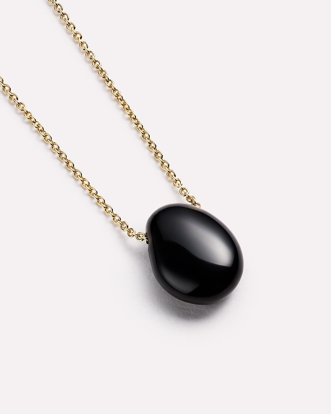 Gold Pendant Necklace - Pebble