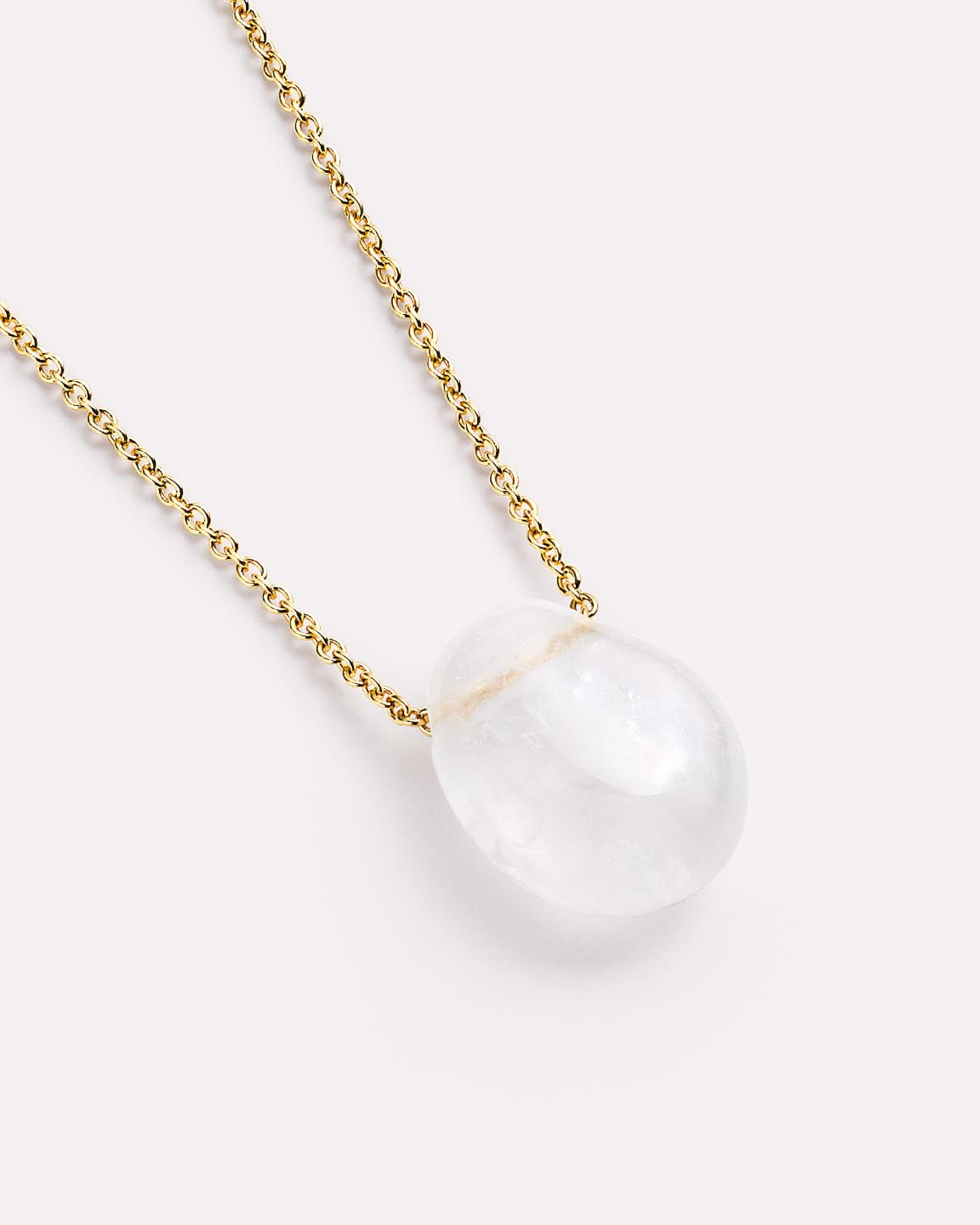 Gold Pendant Necklace - Pebble