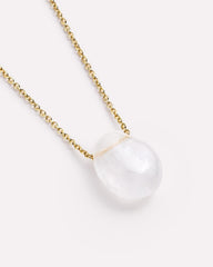 Gold Pendant Necklace - Pebble