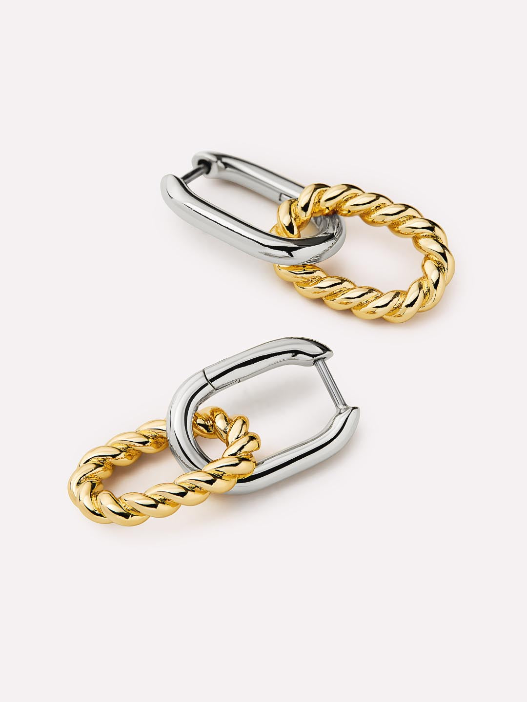 Double Hoop Earrings - Ash Double Marble Blue