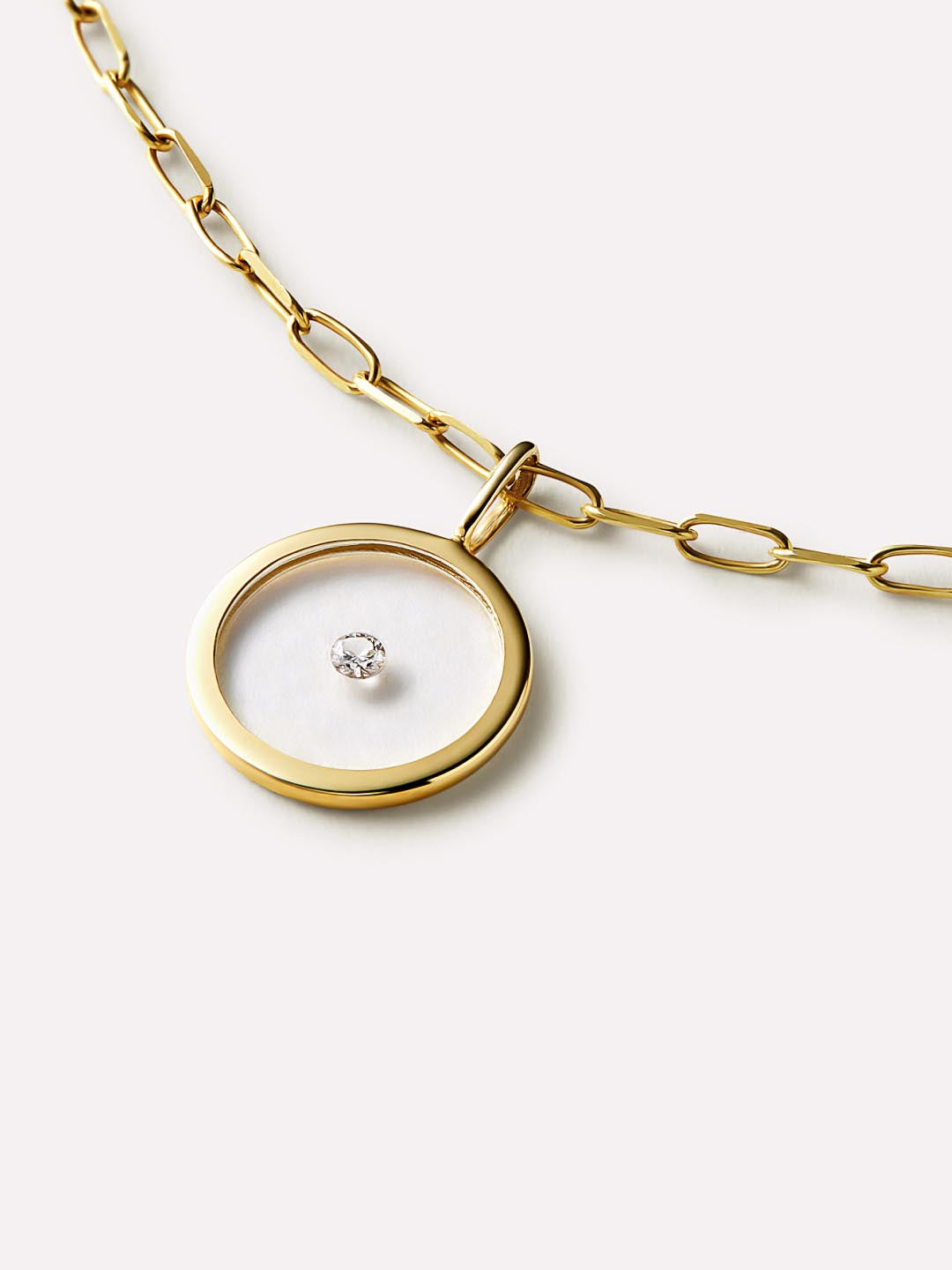 Gold Pendant - Floating Diamond Charm
