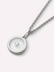 Gold Pendant - Floating Diamond Charm