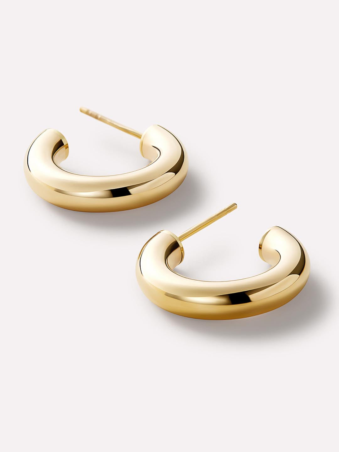 Chunky Gold Hoop Earrings - Gold Bold C-Hoops Large