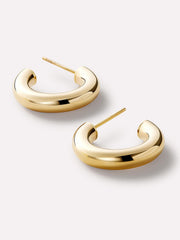 Chunky Gold Hoop Earrings - Gold Bold C-Hoops Large