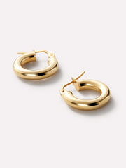 Chunky Gold Hoop Earrings - Gold Classic Hoops Large