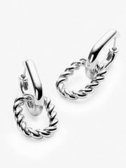 Double Hoop Earrings - Ash Double Marble Blue
